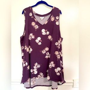 LuLaRoe floral high low v-neck tunic